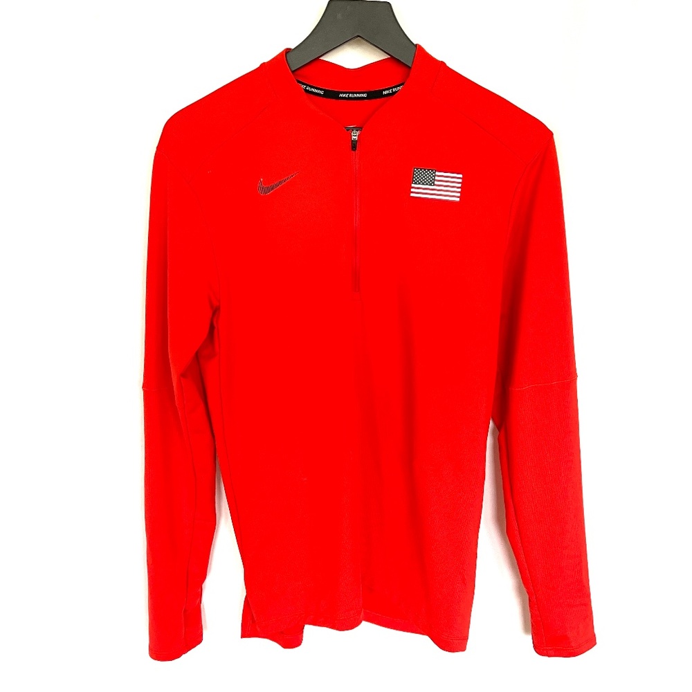 Nike Running Element Dry Fit USA 1/4 Zip team USA Olympic Team; EUC!